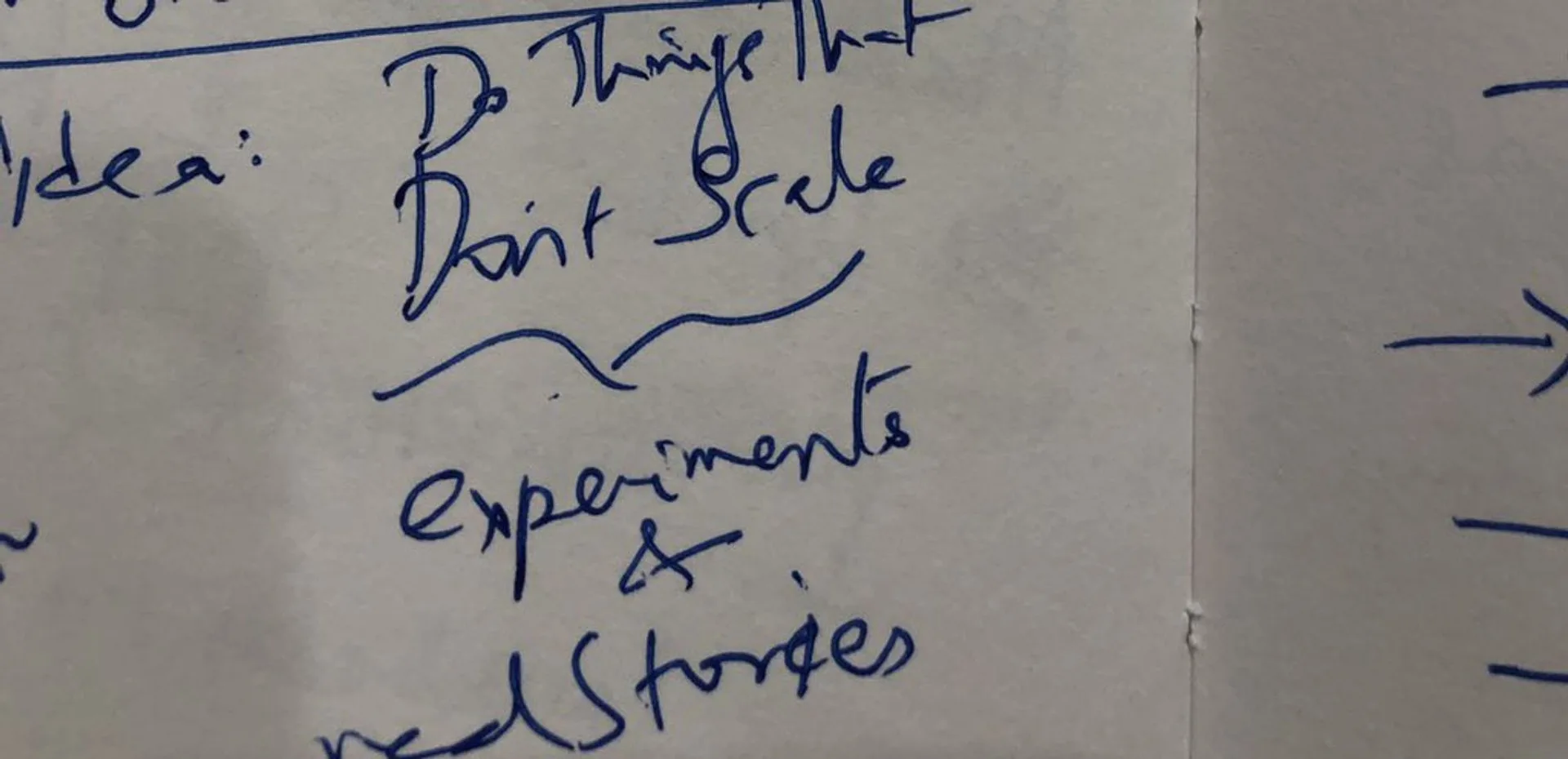 the hastily written note of this project in my daily journal