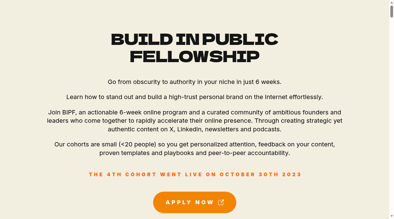 Build In Public Fellowship