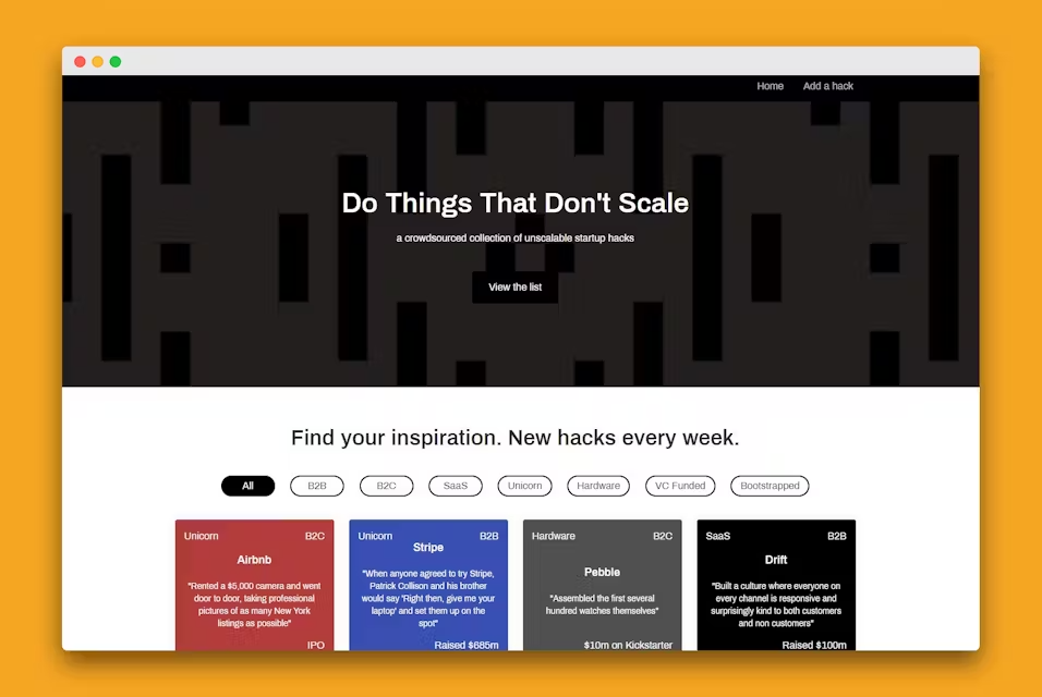 Do Things That Don't Scale